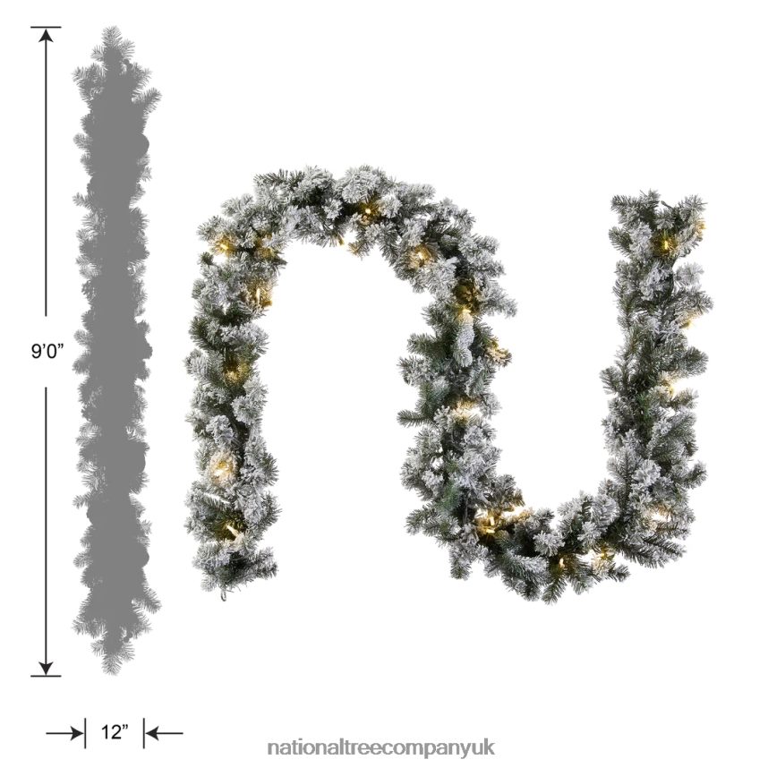 Greenery | National Tree Company Pre-Lit \Feel Real\ Artificial Christmas Garland Green Camden White Lights Decorated With Pine Cones Berry Clusters Plug In Christmas Collection 9 Feet F2L4F35